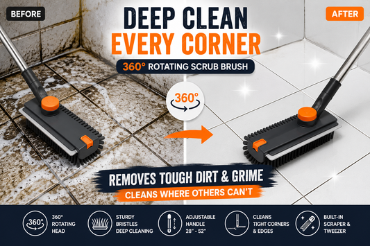 All-in-One 360° Deep Cleaning Floor Brush with Adjustable Handle