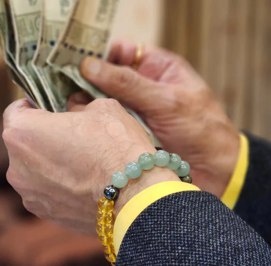 Original Certified Money Magnet Bracelet for Wealth - Natural Pyrite & Citrine Stones