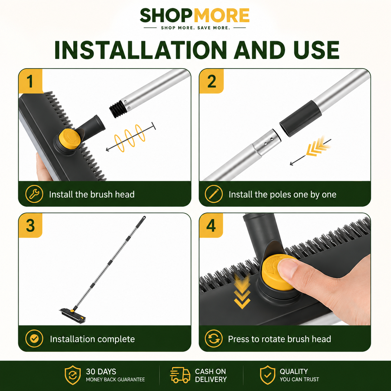 360° Rotating Floor Scrub Brush